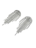 Silver Statement Tassel Long Earrings