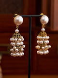 Golden Vintage Dangle Tassel Pearl Earrings