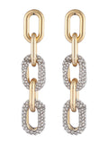 Golden Curb Chain Paperclip Long Hoop Earrings