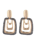 Silver Vintage Square Earrings