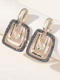 Silver Vintage Square Earrings