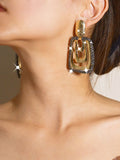 Silver Vintage Square Earrings