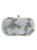 Pearl Rhinestone Beaded Square Handbag