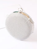 Silver Exquisite Round Party Handbag