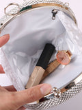 Silver Exquisite Round Party Handbag