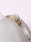 Silver Exquisite Round Party Handbag