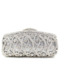 Silver Rhinestones Chain Square Party Handbag