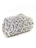 Silver Rhinestones Chain Square Party Handbag