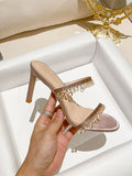Crystal Pendant Rhinestone Stiletto Sandals