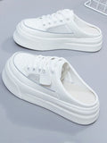 Mesh Breathable Casual Half-sole White Shoes