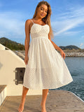 White A Line Backless Long Graduation Party Sundress
