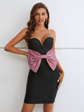 Black Sweetheart Neckline Bodycon Short Party Dress