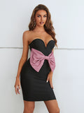 Black Sweetheart Neckline Bodycon Short Party Dress
