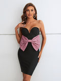 Black Sweetheart Neckline Bodycon Short Party Dress