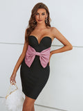 Black Sweetheart Neckline Bodycon Short Party Dress