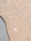 Beige Bodycon Tassels Short Party Bandage Dress