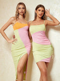 Colourful Tight Short Cocktail Party Dress
