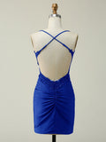 DarkGreen Glitter Halter Short Homecoming Dress