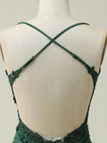 DarkGreen Glitter Halter Short Homecoming Dress