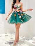 Strapless Champagne A Line Homecoming Dress With 3D Flowers