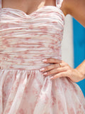 Blue A Line Lace Up Homecoming Dress