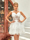 Dark Blue A-Line Sweetheart Neckline Tiered Short Homecoming Dress