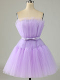 A-Line Cute Purple Party Homecoming Short Dress