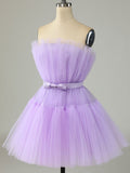 A-Line Cute Purple Party Homecoming Short Dress