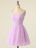 A-Line Tulle Short Simple Homecoming Dress