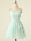 A-Line Tulle Short Simple Homecoming Dress