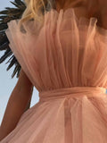 A-Line Pink Short Party Homecoming Dress