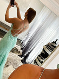 Mermaid Light Blue Prom Dress Long Evening Dress