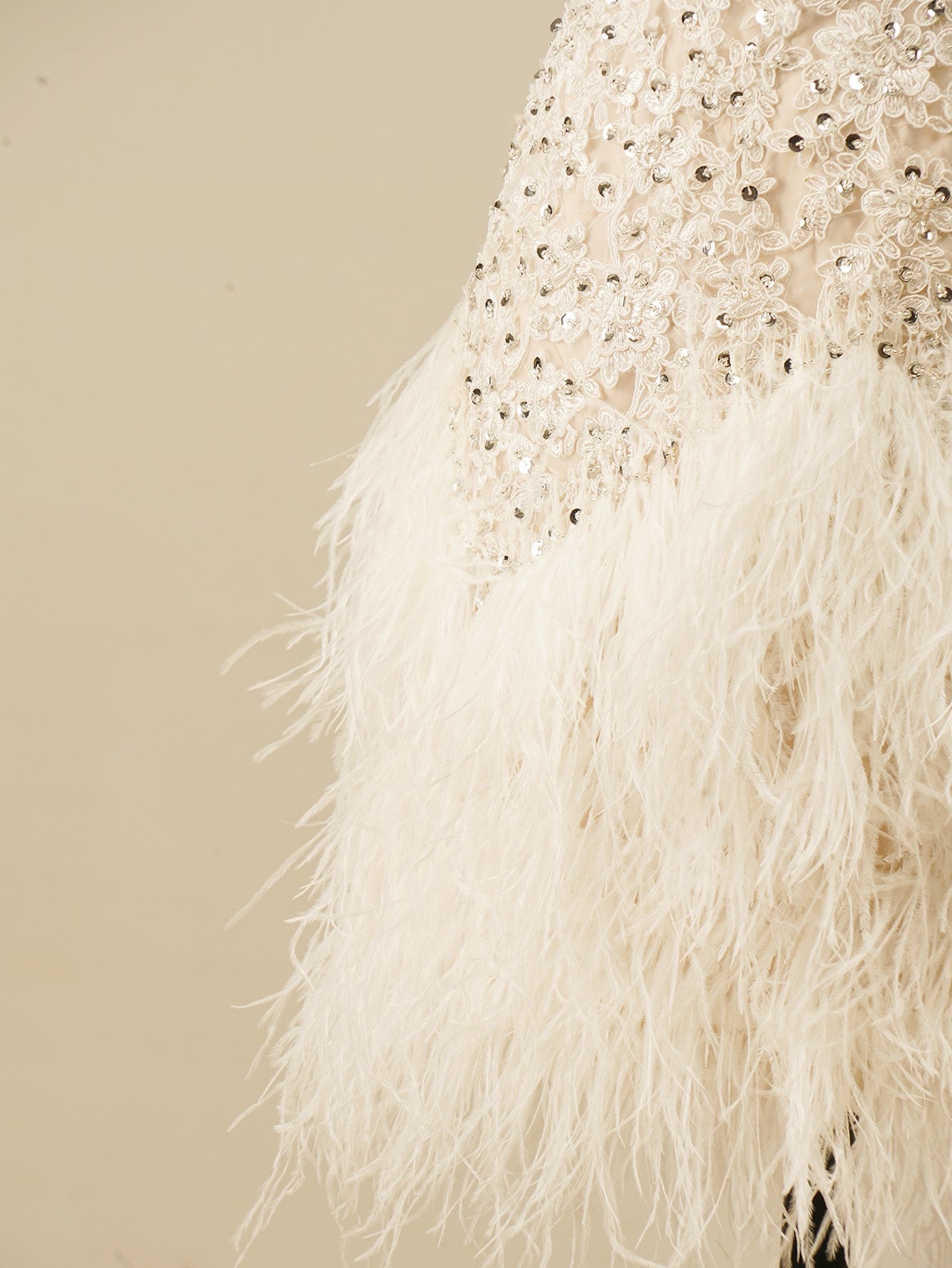 OZAKKE Sequins V-neck White Homecoming Party Short Dress with Tassels ...