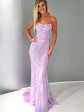 Mermaid Light Blue Prom Dress Long Evening Dress