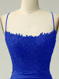 Royal Blue Sparkly Backless Mermaid Long Prom Dress