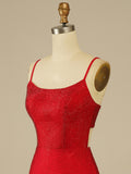 Glitter Sleeveless Red Homecoming Short Dress