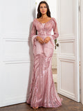 Pink Luxury Evening Dress With Sequins