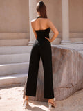 V Neck Halter Sleeveless Cut Out Suit