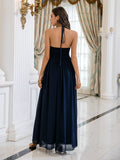 Navy A line Party Dress